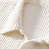 Short Sleeved Waffle Polo & Drawstring Knitted Waffle Shorts Set
