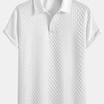 Geometric Diamond Jacquard Polo & Shorts Set