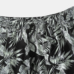 Tropical Plants Print Shirt & Drawstring Swim Shorts Set