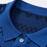Geometric Knitted Shirt & Slim Fit Tapered Trousers Set