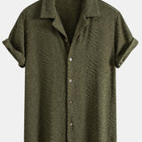 Animal Texture Terry Cuban Shirt & Shorts Set