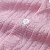 Twist Geometry Jacquard Shirt & Drawstring Shorts Set