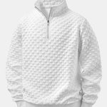 Checkerboard Jacquard Quarter Zip Sweatshirt & Jogger Pants Set