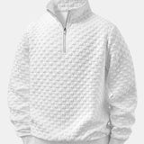 Checkerboard Jacquard Quarter Zip Sweatshirt & Jogger Pants Set