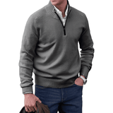 ZIPPERED KNIT PULLOVER FOR MEN