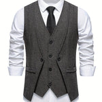 V NECK BUTTON VEST FOR MEN