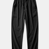 Knitted Geometric Rhombus Jacquard Cuban Shirt & Crinkle Textured Pants Set