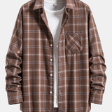Long Sleeve Plaid Shirt with Pocket