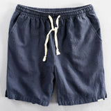 Geometric Jacquard Textured Cuban Shirt & Linen Cotton Blend Shorts Set