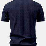 Twisted Jacquard Zipper Knit Polo & Slim Fit Tapered Trousers Set