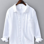 Long Sleeve Linen Cotton Shirt with Pocket