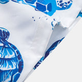 Turtle Print Shirt & Striped Swim Shorts Set