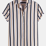 Striped Print Button Up Shirt