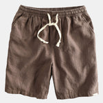 Linen Rayon Blend Shirt & Linen Cotton Blend Drawstring Shorts Set