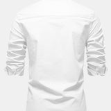 Long Sleeve Linen Cotton Blend Shirt with Pocket