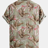 Viscose Tropical Print Button Up Shirt