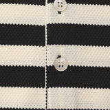 Horizontal Stripe Polo with Contrast Collar