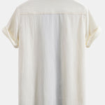 Textured Contrast Cuban Shirt