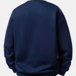 Contrast Corduroy Polo Collar Sweatshirt & Corduroy Pants Set