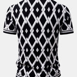 Retro Rhombus Geometric Knit Shirt
