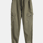 Long Line Textured Hooded Sweater & Chino Cargo Jogger Pants Set