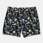 Linen Rayon Blend Shirt & Palm Tree Sailboat Print Swim Shorts Set