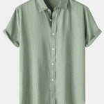Short Sleeve Textured Button Up Shirt