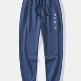 Paris Slogan Print Relax Fit Crew Neck Sweatshirt & Jogging Pants Set