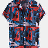 Mottled Geometric Print Shirt