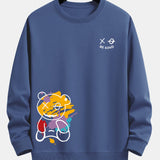Graffiti Bear Print Relax Fit Crew Neck Sweatshirt & Jogging Pants Set