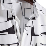 Abstract Print Button Up Shirt