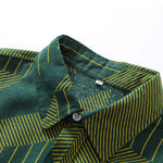 Line Geometry Print Button Up Shirt