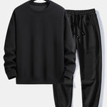 Basic Relax Fit Crew Neck Sweatshirt & Jogging Pants Set