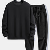 Basic Relax Fit Crew Neck Sweatshirt & Jogging Pants Set