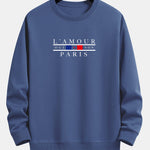 Paris Slogan Print Relax Fit Crew Neck Sweatshirt & Jogging Pants Set