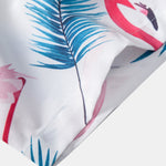 Flamingo Leaf Print Shirt & Swim Shorts Set