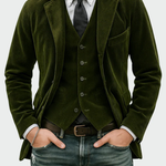 REFINED CORDUROY BLAZER SUIT FOR MEN