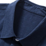 Linen Rayon Blend Shirt & Linen Stripe Straight Leg Pants Set