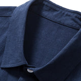 Linen Rayon Blend Shirt & Linen Stripe Straight Leg Pants Set