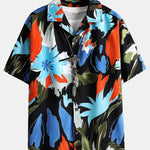 Hand Drawn Floral Print Revere Shirt