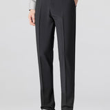 Contrast Trim Textured Zipper Knit Polo & Tapered Trousers Set