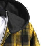 Plaid Button Front Hooded Shirt