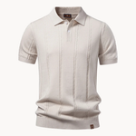 RIBBED KNIT POLO FOR MEN