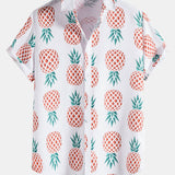 Pineapple Print Button Up Shirt