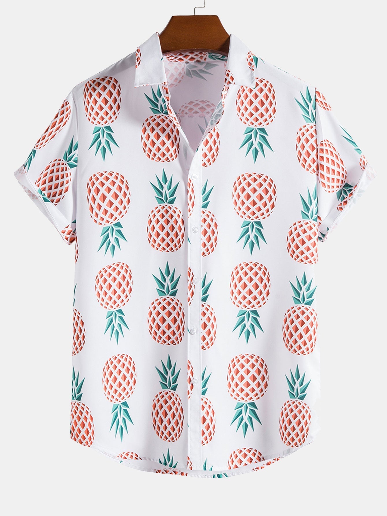 Pineapple Print Button Up Shirt