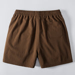 Geometric Jacquard Shirt & Crinkle Textured Drawstring 5" Shorts Set