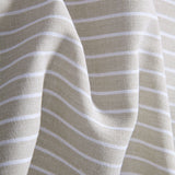 Linen Rayon Blend Shirt & Stripe Straight Leg Linen Pants Set