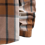 Button Up Contrast Hoodie Plaid Shirt