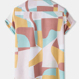 Abstract Color Block Print Shirt
