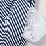 Island Sailing Print Shirt & Vertical Striped Drawstring Swim Shorts Set